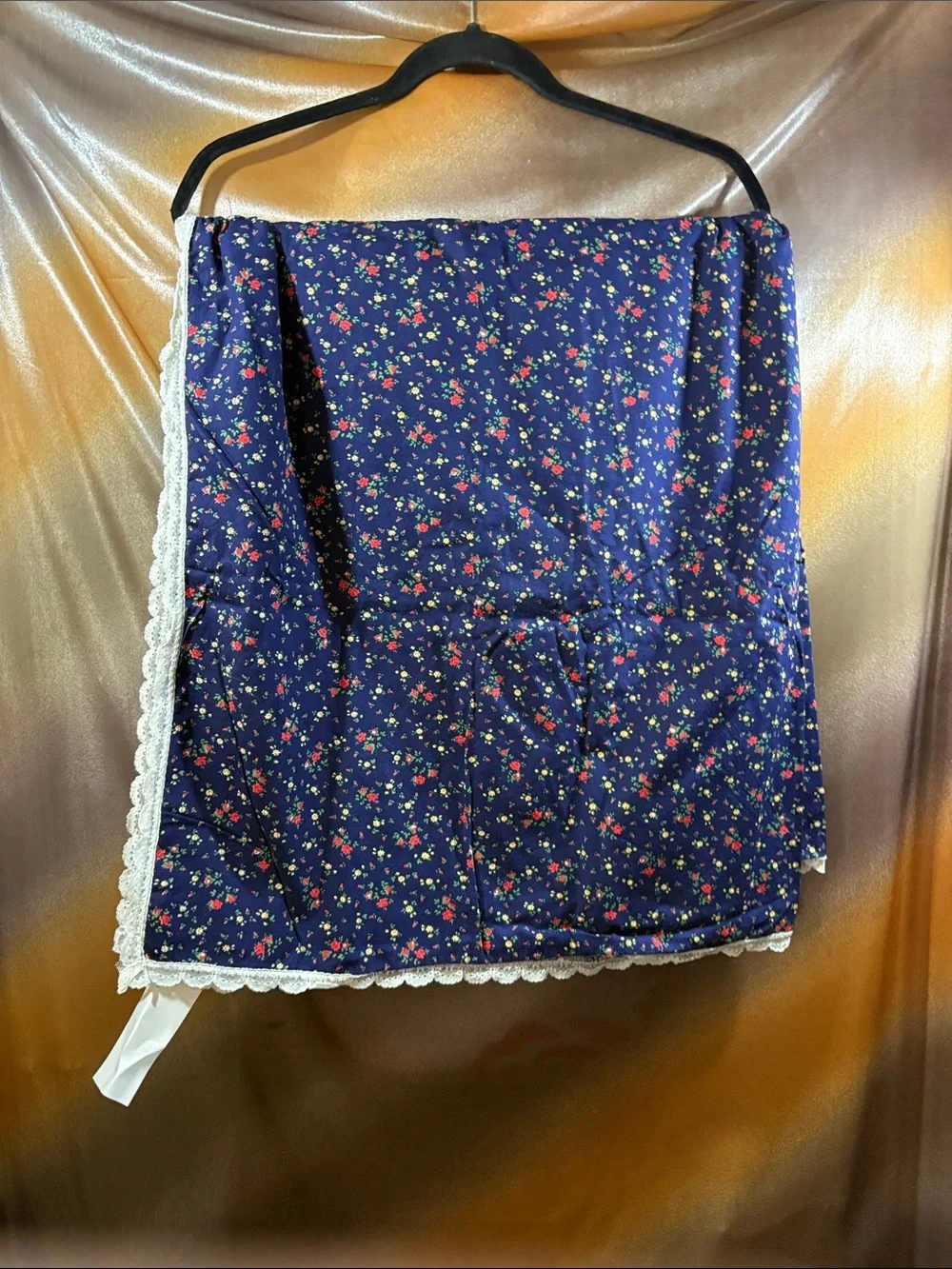 Vintage small print Navy Floral Lace-Trim similar to Jessica McClintock 137